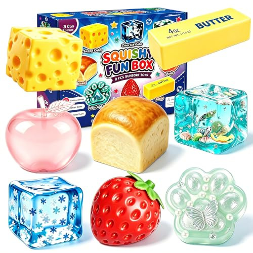 8 Piezas Squishy Set Juguetes Sensoriales Juguetes Antiestrés