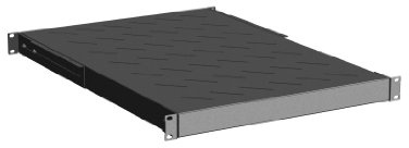 Rack Magic - 1HE Fachboden 19 Rackablage für 19 Zoll Rack - bis 50kg - 650-850mm Tiefe - Schwarz