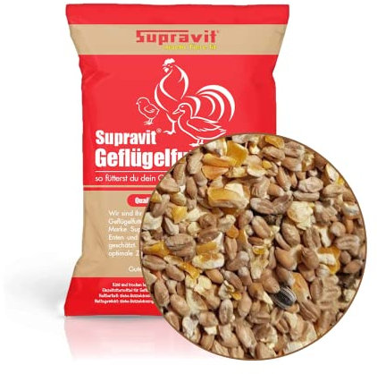 Supravit Geflügelkörnerfutter 25kg ohne Gentechnik - Körnermischung für Geflügel, Hühner, Wachteln & Enten - ideal als Alleinfutter, Zusatzfutter & Winterfutter geeignet