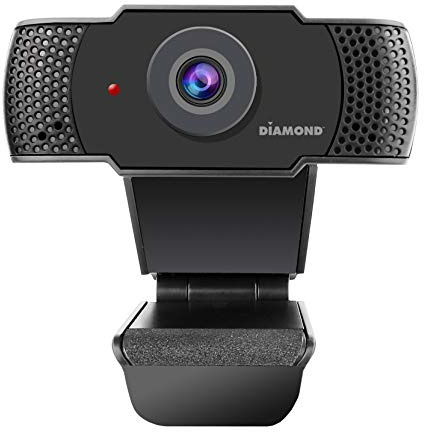 Diamond Multimedia Cámara Web con micrófono, cámara Web USB Full HD 1080P para computadora de Escritorio y portátil, transmisión en Vivo de Video HD y Audio, Amplio ángulo de visión, Plug & Play,