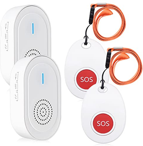 ChunHee Portables Notrufknopf für Senioren / Senioren Notruf / Hausnotruf Intern Empfänger Wiederaufladbar SOS Alarm für Geduldig Älterer Mann