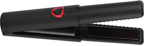 Mini plancha de pelo de iones negativos, mini rizador de pelo inalámbrico con plancha plana para cabello corto y flequillo, con 3 temperaturas ajustables 160 ℃, 180 ℃, 200 ℃(negro)