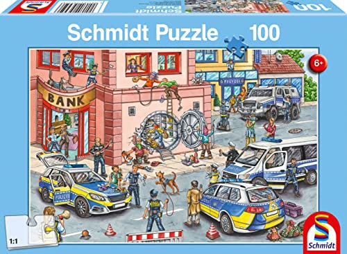 Schmidt Spiele 56450 Polizeieinsatz, 100 Teile Kinderpuzzle