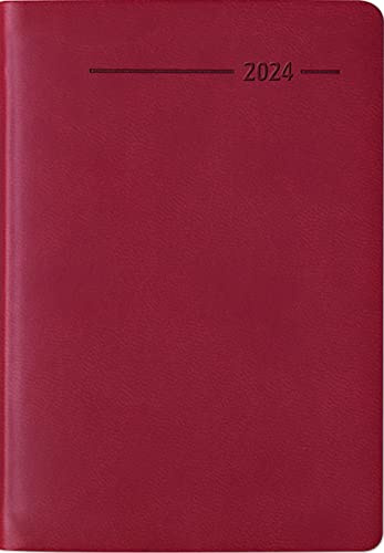 Calendario de bolsillo, libro Tucson rojo 2024, calendario de oficina, 8 x 11,5 cm, 1 semana en 2 páginas, 144 páginas, cuaderno de notas Alpha Edition