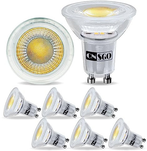 CNSGO Ampoules LED Blanc Neutre 4000K, 385 Lumen, 3,5W É quivalent à Halogène 50W, Lot de 6, 360° Angle de Faisceau, AC220-240V Sans Scintillement Economie D’énergie Réflecteur Lampe, Non-Dimmable