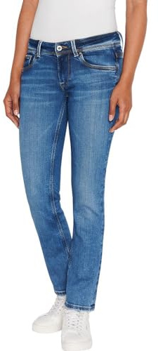 Pepe Jeans Monobottone Slim vita bassa PL204587, Jeans Donna, Blu (Denim-xw6), 30W / 34L