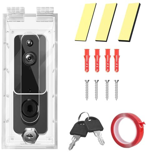 groword Anti-Theft Video Doorbell Mount Compatible with Most Video Doorbell, Acrylic,Highly Transparent Doorbell Lock Box Kit for Houses, Apartments, Businesses,Fit Doorbell 5.5x 2.16x 1.49or Small