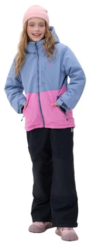 SMONTY SNOWER Mädchen Schneeanzug mit abnehmbarer Kapuze, Skianzug, extra warm, Winteranzug
