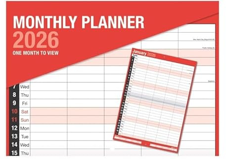 2026 Monthly Planner Five Column Size A3 Month To View Planner Organizer Wall Calendar For Home Office Family planner, 5 Column Layout, Wall Mounted, 12 Months,