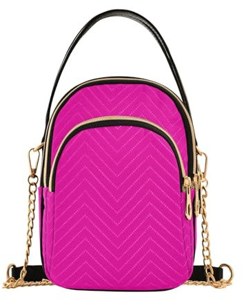 Bolso cruzado pequeño para mujer, bolso cruzado para teléfono celular, lindo bolso de mano para mujer, color fucsia, Fucsia, Talla única