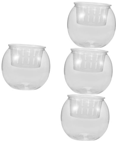 Kisangel 4stücke Transparentes Aquarium Für Wasserpflanzen Kleiner Stabiler Fischbehälter Kunststoff Für Tischdekoration Und Mit Elegantem Design Für Zierfische Und Schildkröten