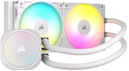 CORSAIR Nautilus 240 RS ARGB CPU-Flüssigkeitskühler – 240mm AIO – Geräuscharm – Direkter Mainboard-Anschluss – Intel LGA 1851/1700, AMD AM5/AM4 – 2X RS120 ARGB-Ventilatoren Inbegriffen – Weiß