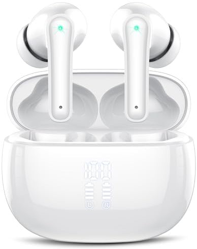 Bluetooth Kopfhörer, In Ear Kopfhörer Bluetooth 5.3 mit 4 HD Mikrofon, 48 Std Spielzeit Kabellose Kopfhörer, Tiefer Bass, ENC Noise Cancelling Earbuds IP7 Wasserdicht Ohrhörer LED-Anzeige USB-C