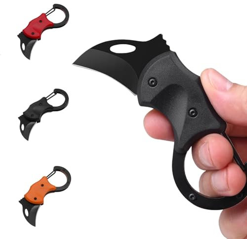 High Carbon-Stahl Upgrade Mini Messer, Coole Herren Kletter Kunstmesser 1,34 Zoll Falted Edc Gadget, SchutzschlüSselkasten, TäGlich GroßArtige Geschenke Tragen Oder Vater Sohn MäNner Outdoor Campen