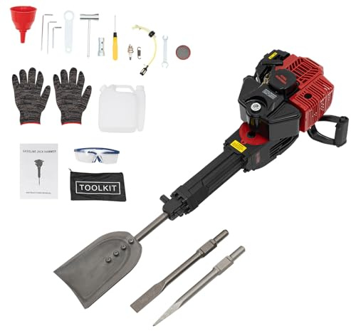 Fridgestea 52CC - Escavatore per albero da giardino, a 2 tempi, a benzina, multifunzione, con scalpello a punta e piatto, fresa per escavatori, pala per piante da giardino, azienda agricola