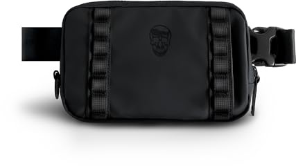 Gymreapers Travel Small Crossbody Bags for Men & Women with Hidden Pocket - Waterproof Crosssbody Fanny Pack for Men with Adjustable Shoulder Sling Belt for Traveling, Running & Hiking (Onyx)