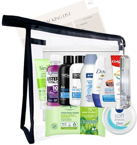 Articles de toilette de voyage pour femmes, ensemble d'articles de toilette de voyage Essentials pour femmes, mini articles de toilette pour les vacances, l'hôpital, la maternité, mini produits de