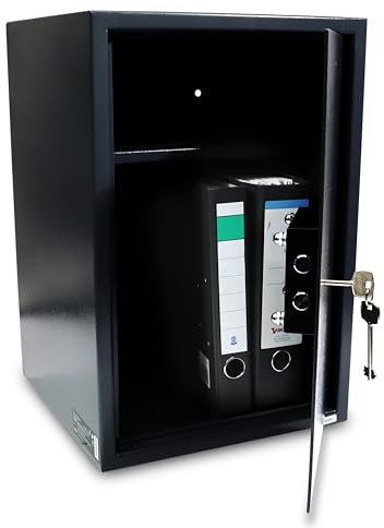 BITUXX Tresor Möbeltresor Safe Aktentresor Sicherheitstresor Abschließbar mit Schlüssel für Büro und Daheim 35 x 36 x 52cm Schwarz