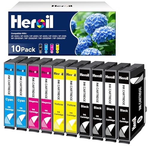 Heroil Cartuccia d'inchiostro per 604XL Compatibile per Epson Cartucce per Expression Home XP-2200 XP-4200 XP-3200 XP-3205 XP-2205 Workforce WF-2910 WF-2930 WF-2950 (10 Pack)