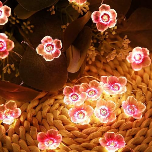 Xumann 3M Flower Fairy Lights for Bedroom, Cherry Blossom String Lights with 30 Led for Girls Bedroom Indoor Outdoor Decor
