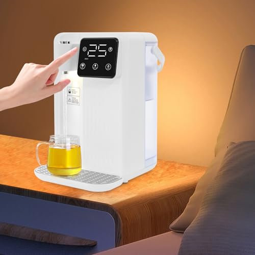 DSYOGX – Elektrisk vattendispenser, justerbar vattentemperatur varmvattendispenser, 3 l skrivbords varmvattens-dispenser, för hem, kontor, restaurang, fest, 2 200 W 220 V, vit