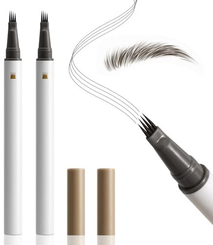 Boobeen paquete de 2 lápices de cejas para microblading,lápices de cejas resistentes al agua para mujeres,para crear sin esfuerzo trazos naturales similares al pelo, duraderos todo el día