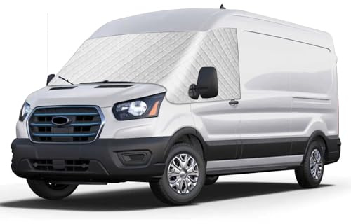 Opaltool Parabrisas para Ford Transit MK8 MK9 2014-2026, Cubierta Exterior Plateada para el Parabrisas, Cubierta de Protección contra Heladas y Nieve