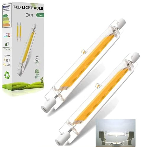 DafuDaGui R7s Bulb 118mm led dimmable, 20W R7s led Bulb 118mm Equivalent J118 200W Halogen Bulbs, Cold White 6000K 2000LM, Flicker-Free, 360° Light Angle, Energy Saving Floodlight Bulbs, 2 Pack