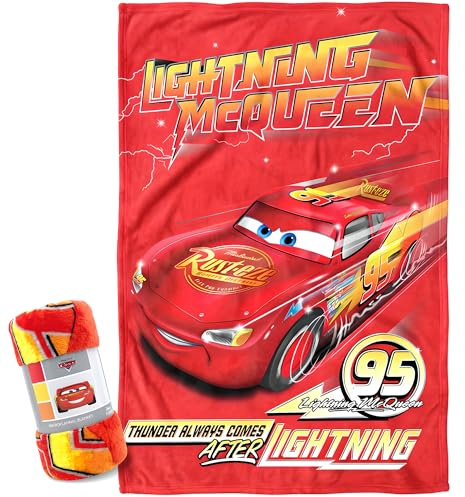 BrandMac Disney Cars Manta Polar Microflannel 100x150 cm | Manta Suave y Esponjosa 100% Poliéster | Manta Infantil Ligera y Cálida para Dormitorio y Siestas | Producto Oficial Lightning Mcqueen