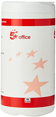 5 Star Cleaning Wipes for PC Screens Casings Keyboards [Pack of 100]