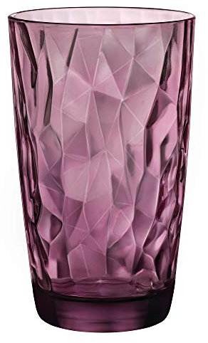 Bormioli Rocco Diamond Cooler Rock Purple Bicchiere 47 cl Set 6 Pz in Vetro Colorato Viola