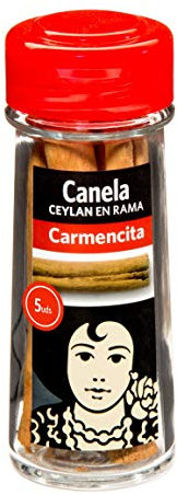 Carmencita Canela Ceilán en Rama, Tarro de Cristal, 5 Ud