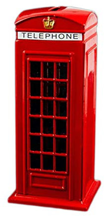 Large Telephone Booth Money Box Coin Die Cast Piggy Bank London Souvenirs Red Telephone Box Money Bank Made of Die Cast Metal