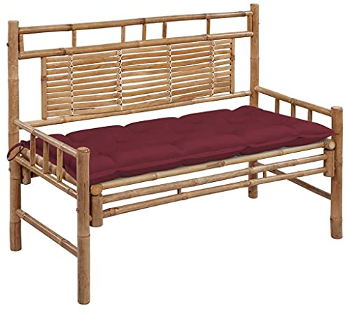 vidaXL Panchina da Giardino con Cuscino 120 cm in bambù