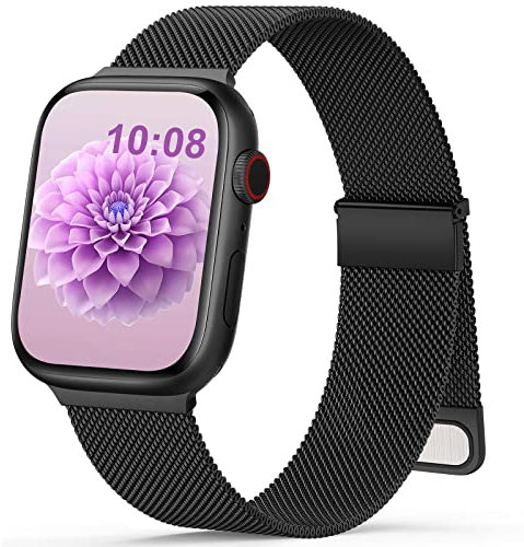 Jiamus Armband Kompatibel mit Apple Watch Armband 40mm 41mm 38mm 42mm(Series10) Magnetisch Metall Edelstahl Ersatzarmband Damen Herren für iWatch SE Ultra Series10 9 8 7 6 5 4 3 2 1