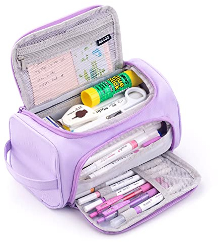 HVOMO Estuche de gran capacidad para lápices, bolsa de almacenamiento grande para rotuladores, estuche de viaje, bolsa de papelería, escuela, universidad, oficina, organizador para adolescentes,
