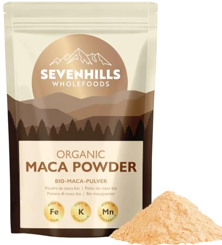 Sevenhills Wholefoods ekologiskt macapulver 1.8kg från Peru, rent macarotpulver, veganskt, glutenfritt, GMO-fritt, kosher