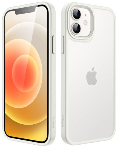 JETech Matte Case for iPhone 12 Mini 5.4-Inch, Shockproof Military Grade Drop Protection, Frosted Translucent Back Phone Cover, Anti-Fingerprint (White)