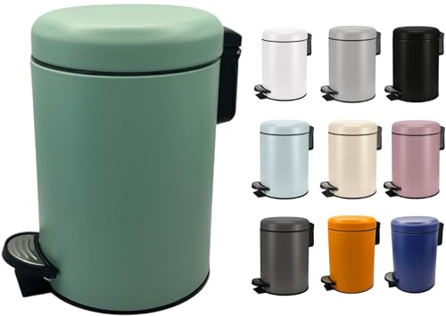 KW Soft Shade Small Round Pedal Bin (Maldives Green, 3 Ltr)