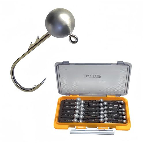 DAYUYUE Jigköpfe Angelhaken-Kit Softbait-Haken 3,5 g 5 g 7 g 10 g 14 g Inklusive Plastik Angelgerät Box Angeln für Süßwasser Salzwasser