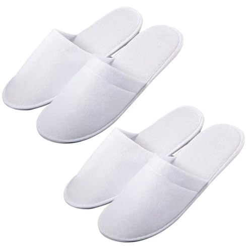 SIRLOMU 2 coppie Pantofole usa e getta comodo e traspirante, antiscivolo, ciabatte chiuse per hotel, spa, casa, viaggio, ospiti, in lana, igieniche (taglia unisex)