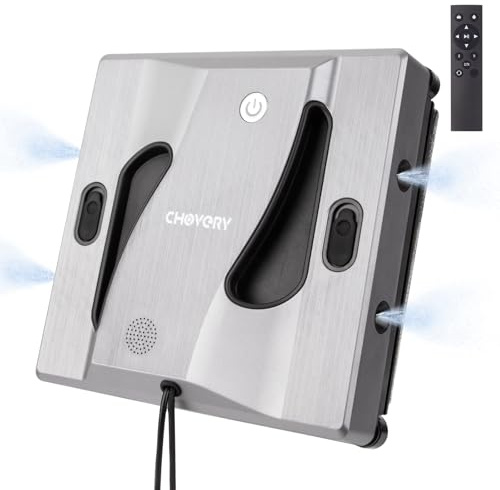 CHOVERY CL-4 Fensterputzroboter mit 4 Sprühdüsen, 6000 Pa Fensterroboter mit 5,0 Al Intelligenter Navigation, 65 dB Geräuscharmer Fensterputzer Roboter für gerahmte/rahmenlose Oberflächen