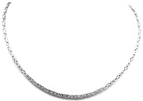 Halsband byzantiner kungskedja silverpläterad 2,4 mm längd 55 cm, herrkedja silverkedja damer gåva smycken från fabriken tendens-Italien