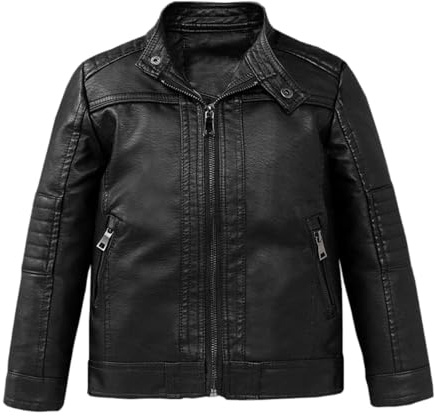 Lengender Chaqueta Biker Polipiel para Niños - Mangas Largas - Imitación Cuero Primavera Otoño