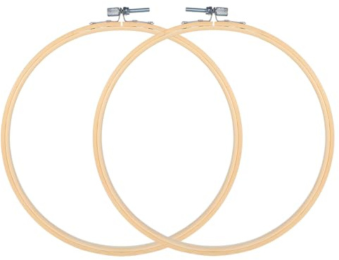Ptwola 2 Pack Stickrahmen Holz 20 cm, Kreuzstichrahmen Stickrahmen Holz Stickzubehör für Kunsthandwerk Nähen Heimdekoration DIY Projekte