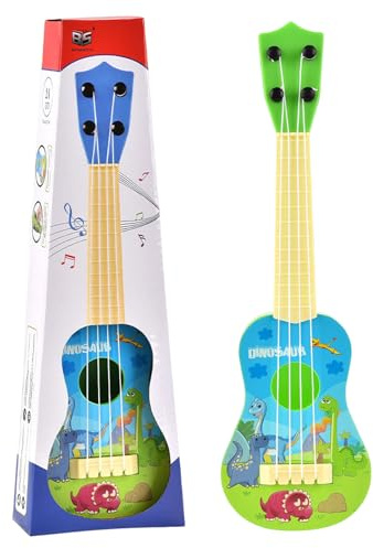 Chitarra per bambini, 26 cm, ukulele per bambini, mini chitarra, ukulele musicale, strumento per ukulele, mini chitarra, giocattolo educativo per bambini, principianti, ragazzi, ragazze, regalo (verde