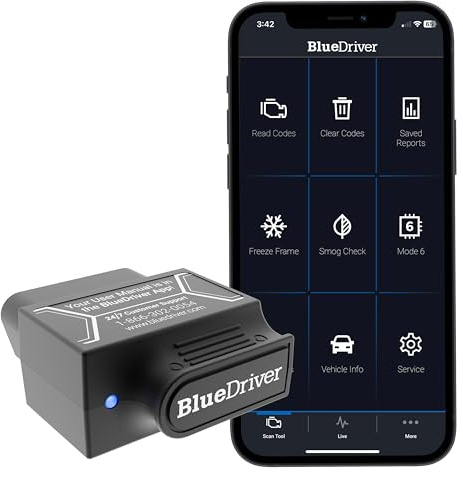 BlueDriver Bluetooth Pro OBDII Scan Tool for iPhone & Android - No Subscription Fee - OBD2 Car Scanner and Code Reader - Diagnose Check Engine, ABS, SRS, Airbag & 7000+ Issues on Vehicles 1996+