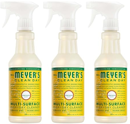 MRS. MEYER'S CLEAN DAY Multi-Surface Everyday Cleaner, Honeysuckle Scent, 16 Fl Oz Bottle - 3 Pack