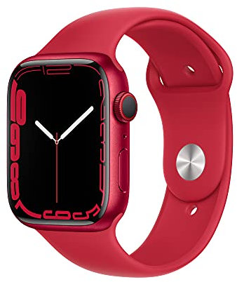 Apple Watch Series 7 (GPS + Cellular, 45 mm) - Boîtier en Aluminium (Product) Red (Rouge) avec Bracelet Sport (Product) Red (Rouge), Standard (Reconditionné)