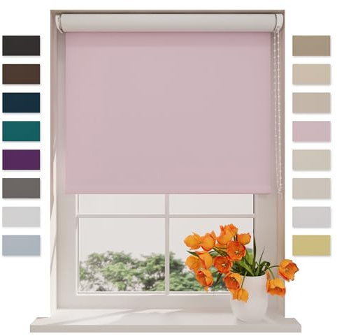 DTCH® Verdunkelungsrollo 80 x 190 cm Rosa, Größen von 40 bis 240 Breite, Ohne Bohren möglich, Rollo Wandmontage, Rollo 80 cm Breit, Fenster Rollos für Innen